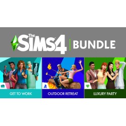 The Sims 4   Get to Work + Outdoor Retreat + Luxury Party Stuff DLC Bundle PC EA Kod Klucz