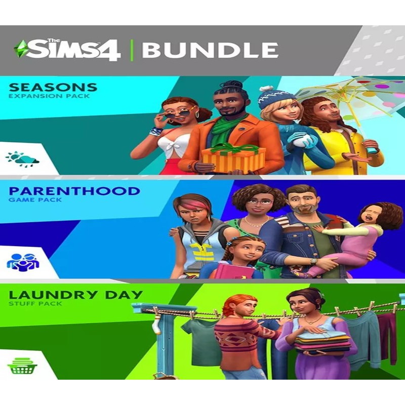 The Sims 4   Seasons + Parenthood + Laundry Day Stuff DLC Bundle PC EA Kod Klucz