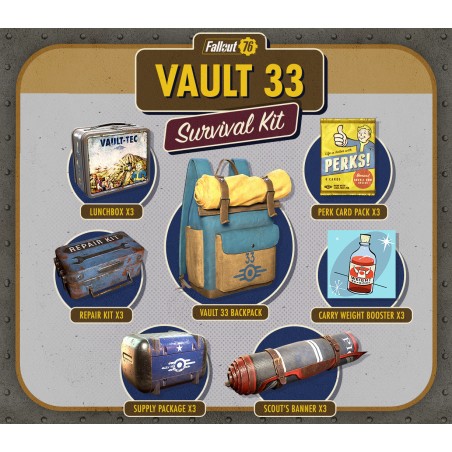 Fallout 76   Vault 33 Survival Pack DLC XBOX One / Xbox Series X|S Kod Klucz