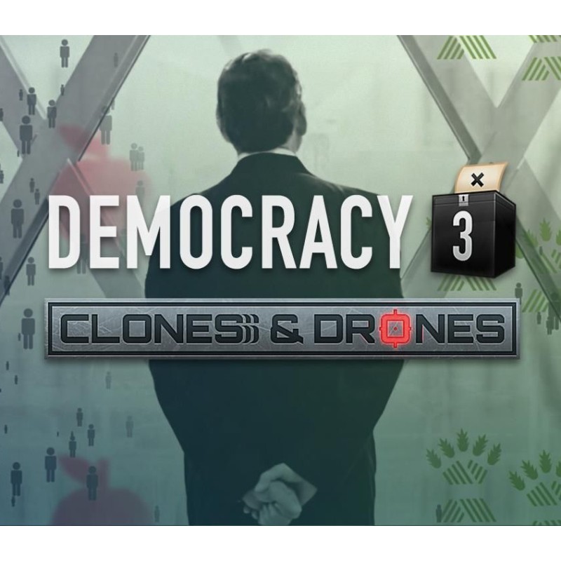 Democracy 3   Clones and Drones DLC PC Steam Kod Klucz