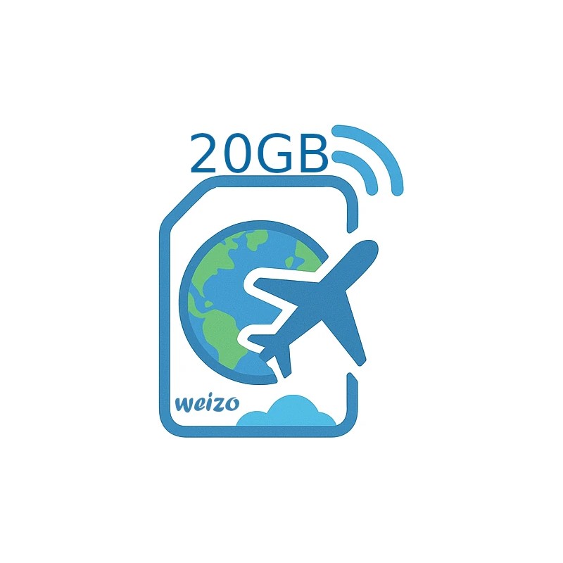 eSIM WEIZO internet mobilny 20 GB na 30 dni Chiny Roaming
